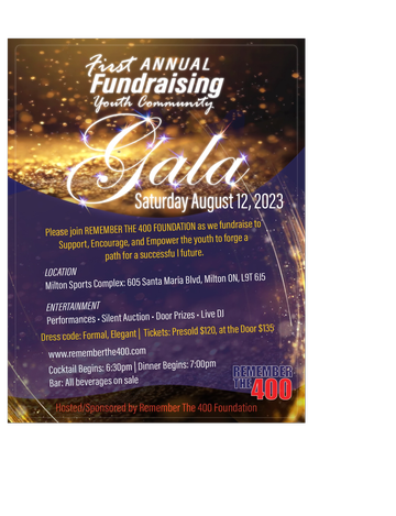 Event Remember The 400 Foundation Presents Its First Annual Fundraising Gala